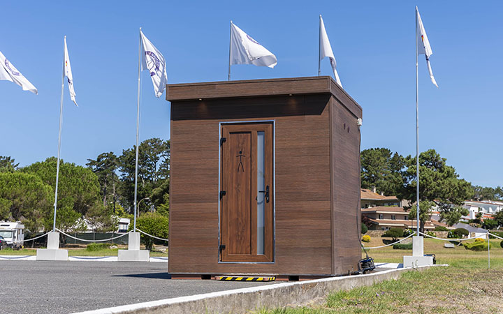 Cuarto de baño portatil prefabricado para eventos